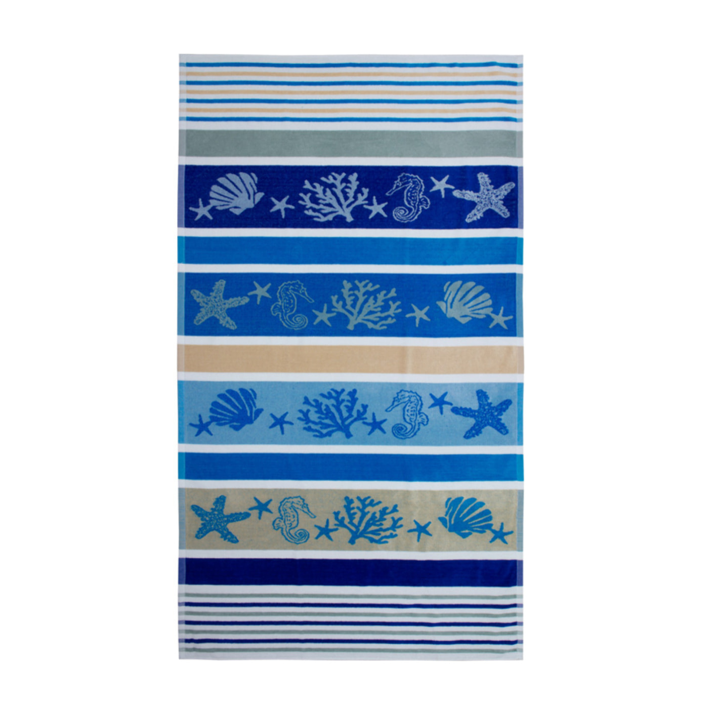 Telo Mare Spugna Jacquard Spiaggia Disegno Atlantic