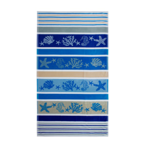 Telo Mare Spugna Jacquard Spiaggia Disegno Atlantic