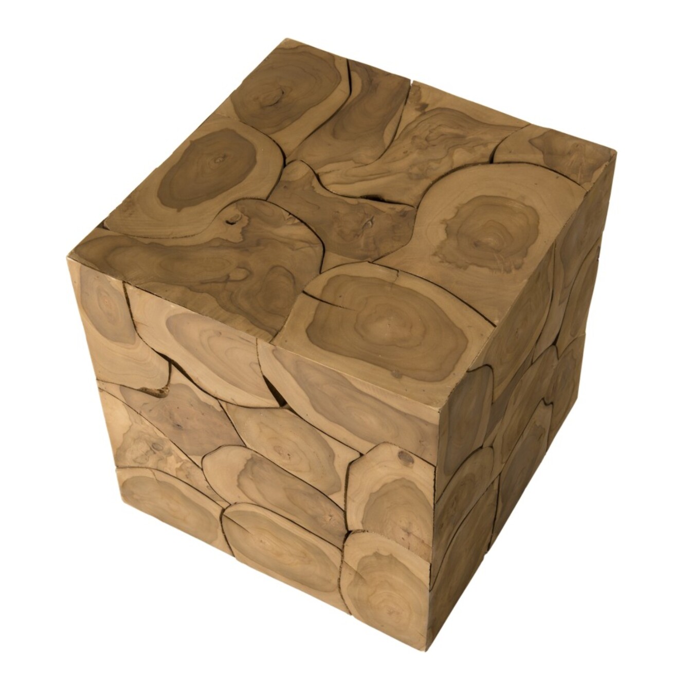 SAM - Cube 40x40cm bois Teck nature