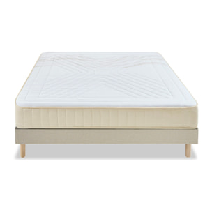 Ensemble Matelas Symphonie 2.0 & Sommier Lino, 24 cm, Mémoire de Forme Biogreen, Technologie Tri-Lattes, Soutien Ferme