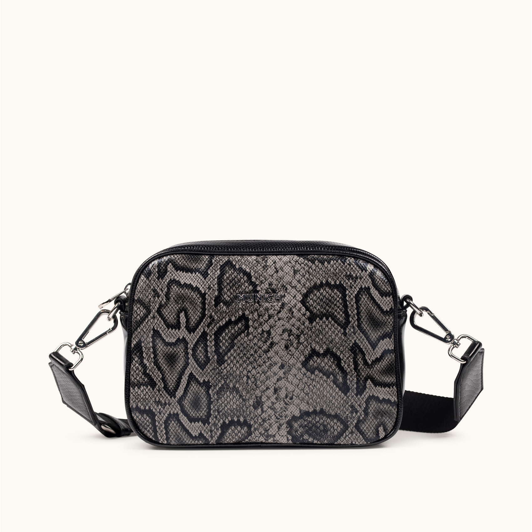 Bandolera Camera Bag con Estampado Animal y Acabado Metalizado BLOCK FUN BLACK LIZARD CROSSBODY CAMERA