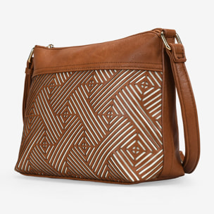Bolso bandolera cuero con cremallera