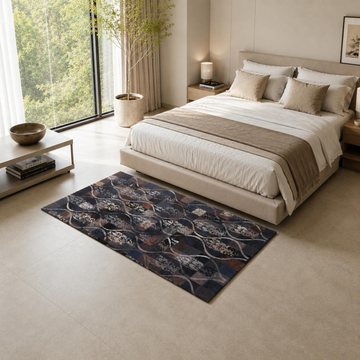 Tapis peau de vache kilim fait main LACU