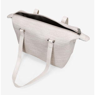 Bolso shopper taupe copn cremallera
