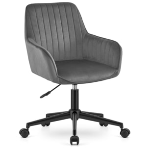 Sedia da ufficio Roxy in velluto grigio scuro