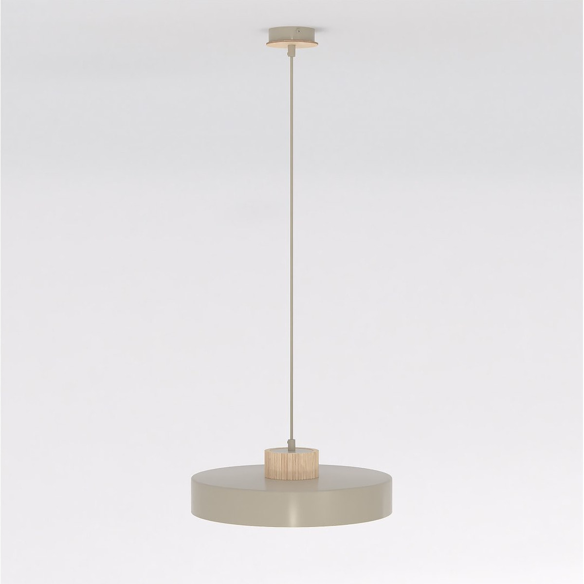 Lampada a sospensione KIVI in acciaio color mokka e legno
