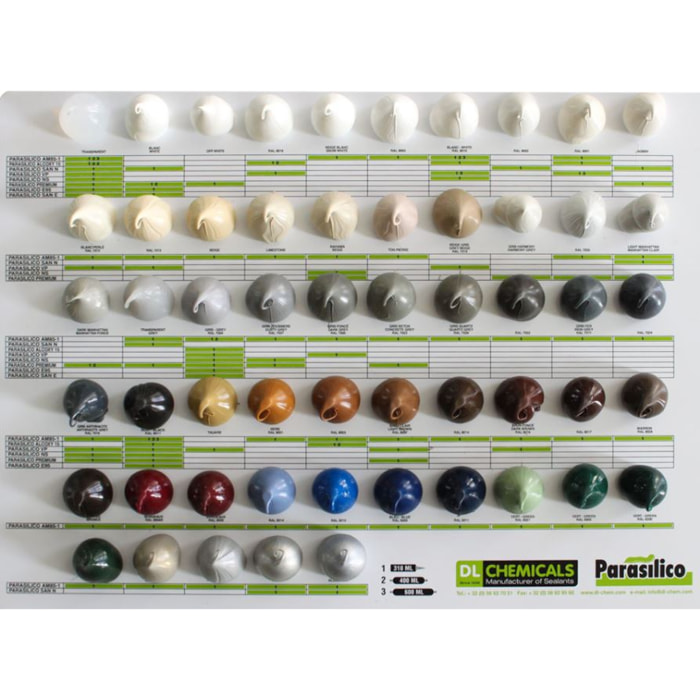 Mastic silicone Parasilico Prestige Colour DL CHEMICALS Vert pastel - 0100091ND74871