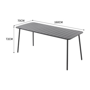 EVORA Ensemble table de jardin 160 cm et 6 chaises