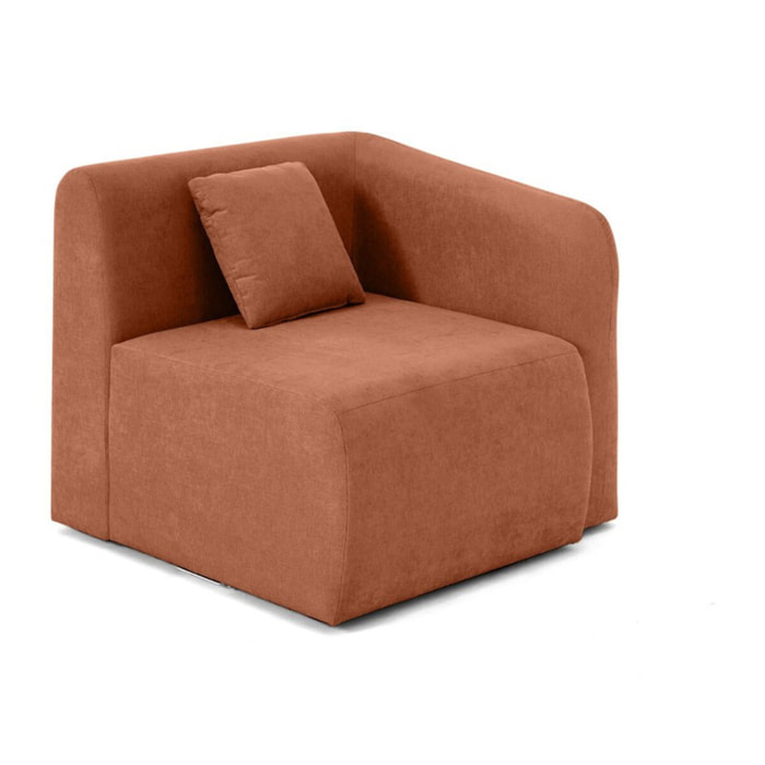 Ikare - module d'assise d'angle droit - en tissu - Terracotta