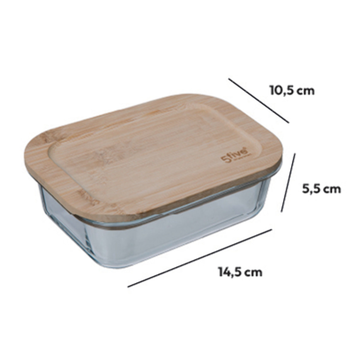 Boîte verre couvercle bambou 038L Bambou