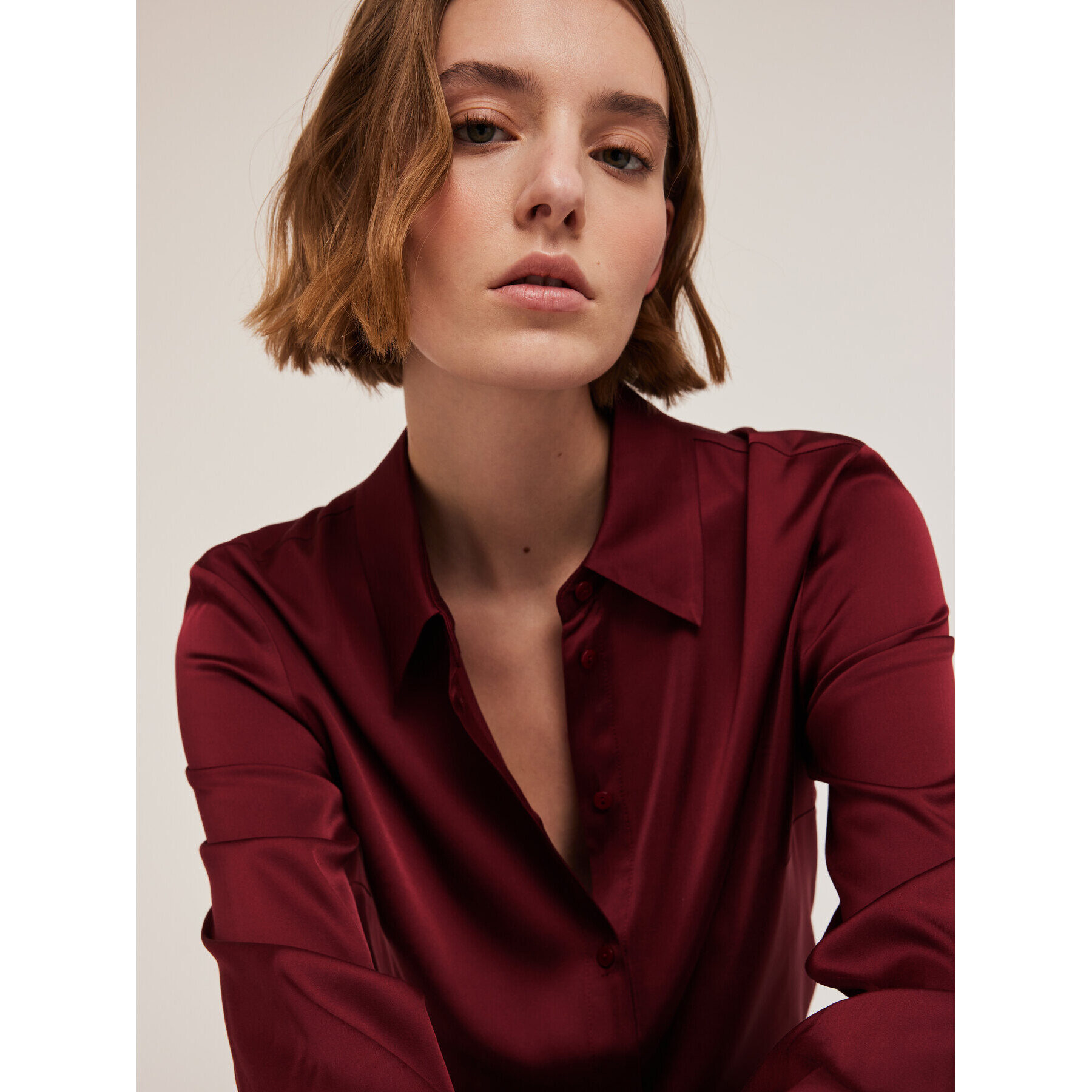 Motivi - Camicia satin - Bordeaux