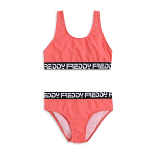 Costume 2 pezzi bambina con fasce logate