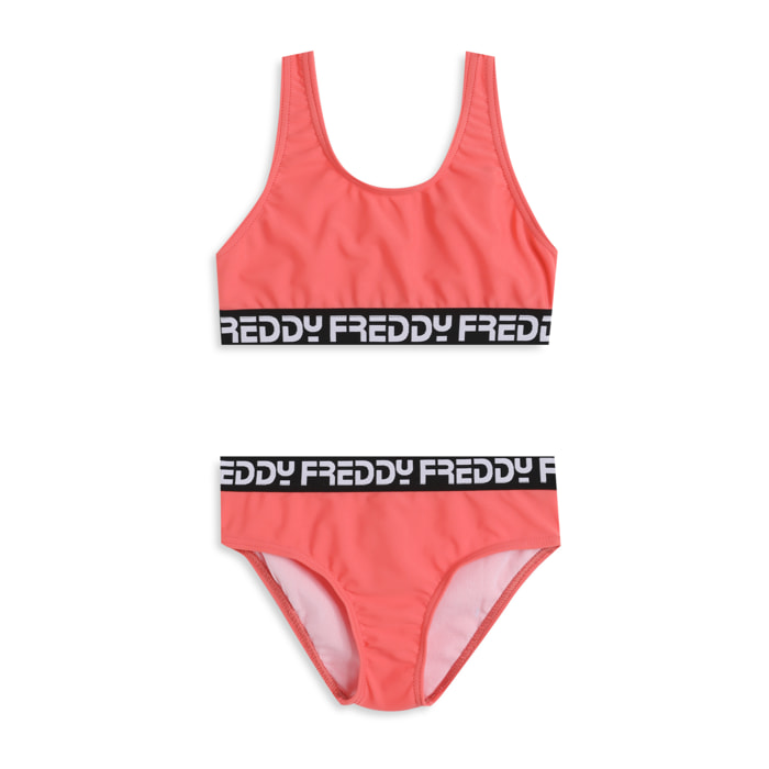 Costume 2 pezzi bambina con fasce logate