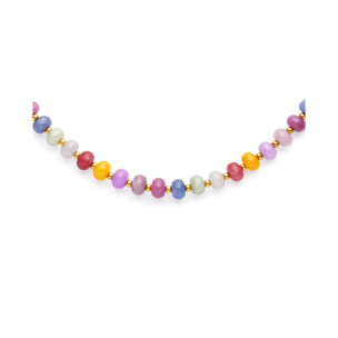 Collar Bali Stones Acero Baño Oro