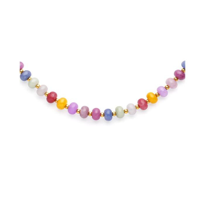 Collar Bali Stones Acero Baño Oro