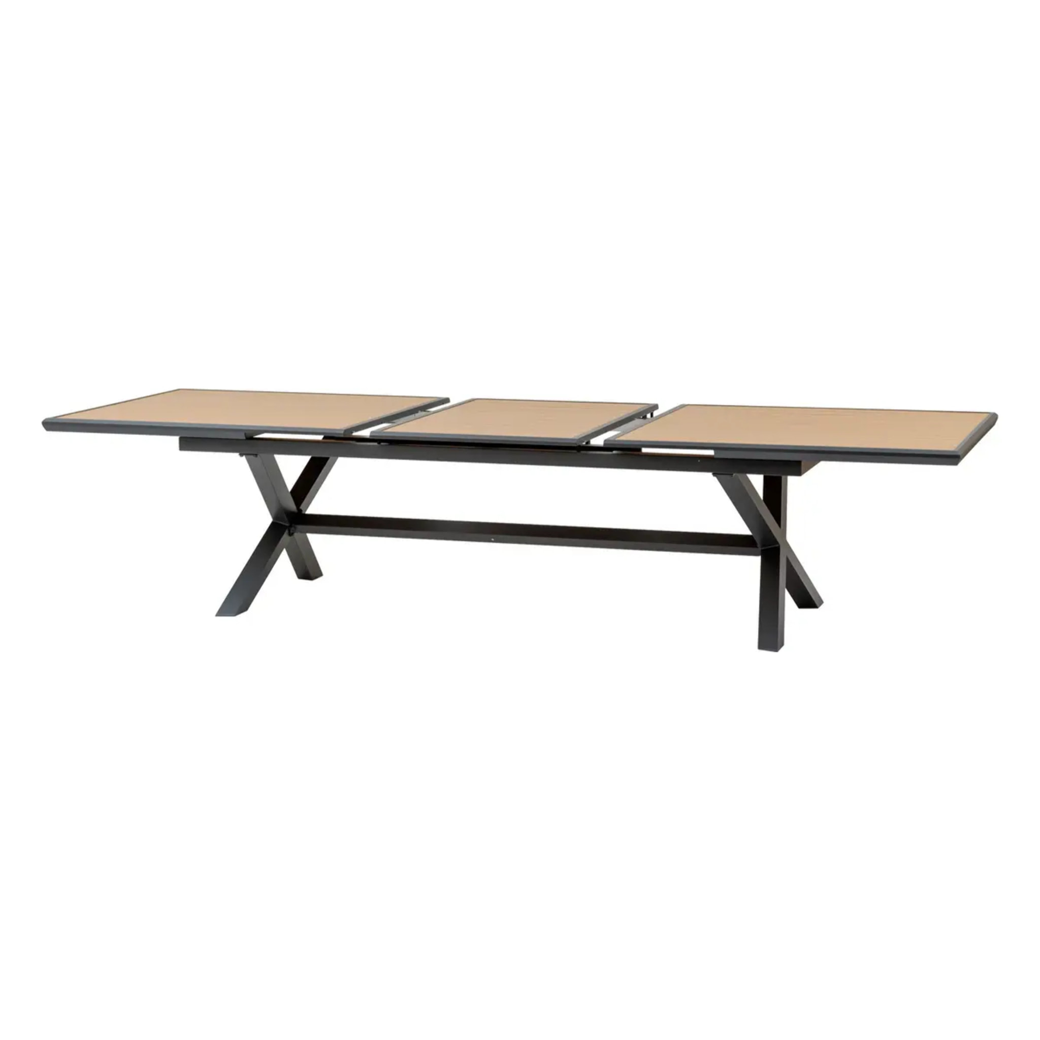 Table de jardin extensible AXIOME Effet bois Noix & Graphite 12 places