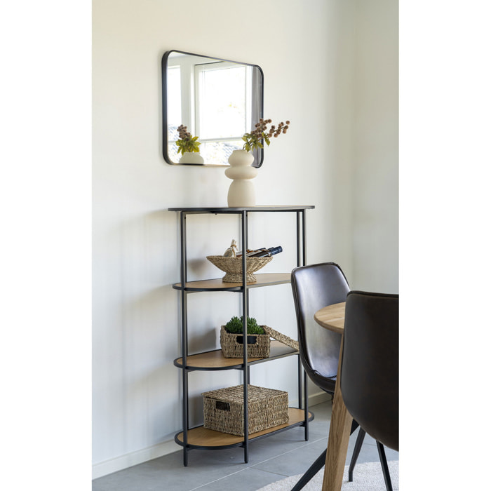 Specchio da parete Madrid in alluminio nero 50x70 cm