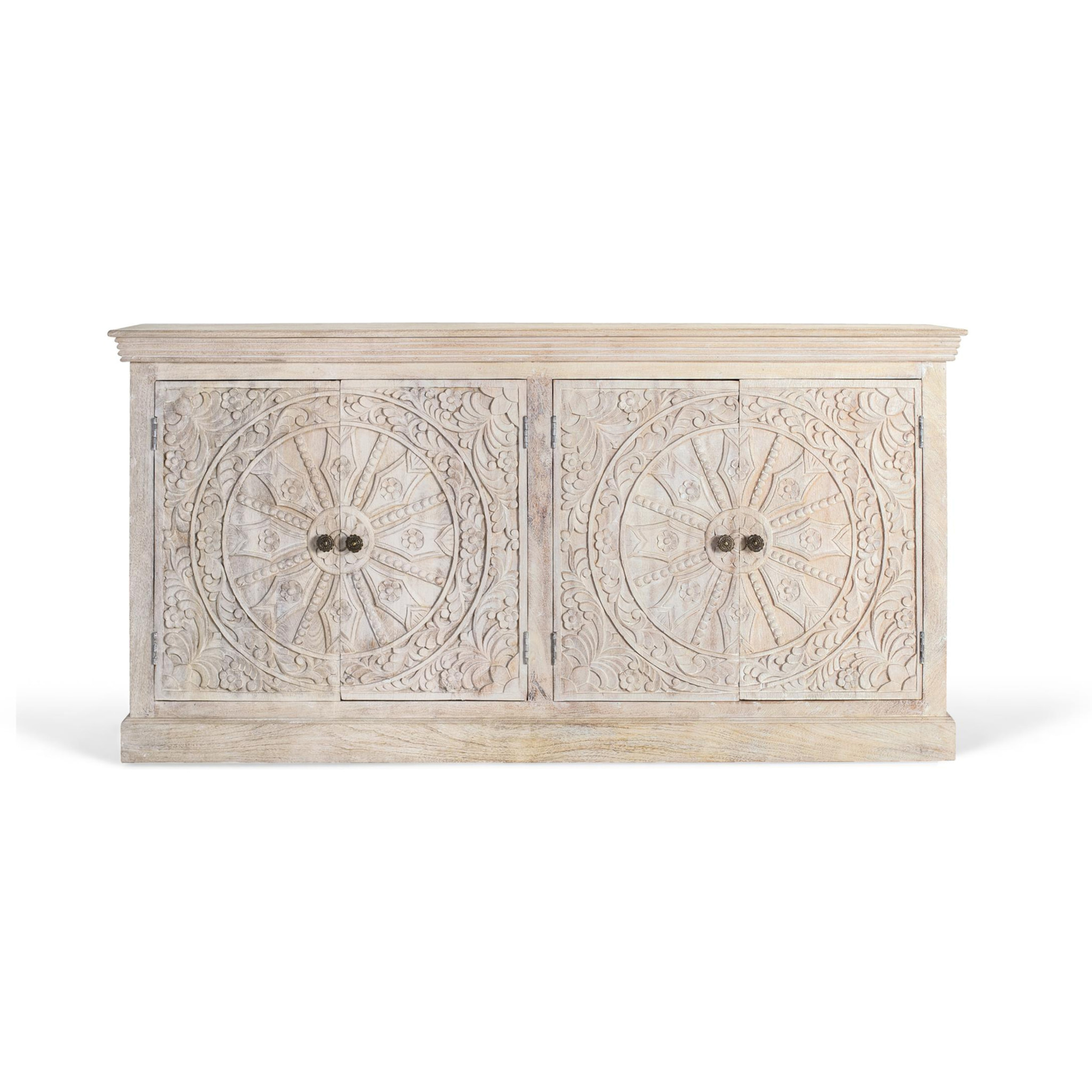 Aparador de Madera de Mango Estilo Étnico Colonial Tallado