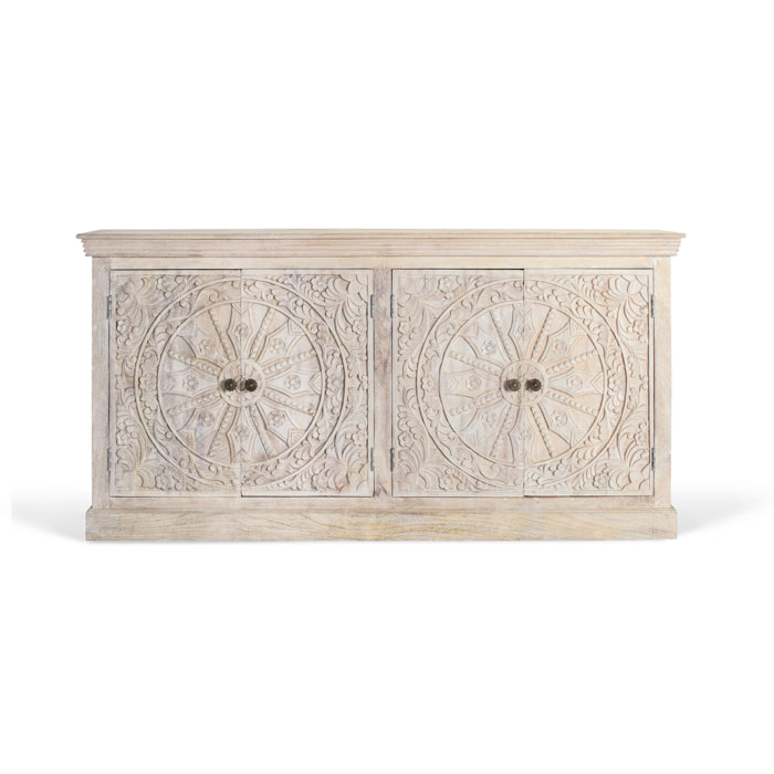 Aparador de Madera de Mango Estilo Étnico Colonial Tallado