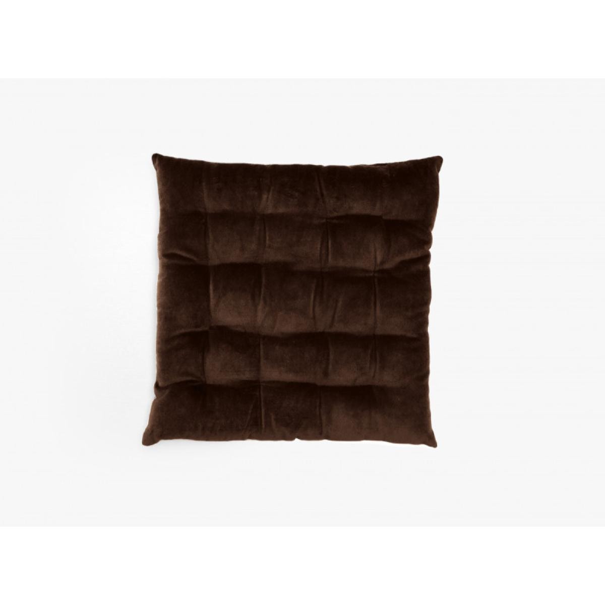 Coussin de chaise capitonné en velours de coton 16 points 40 x 40 + 5 cm ''Isilde'' Vent du sud - Couleur: Bronze