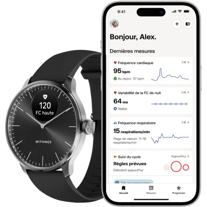 Montre santé WITHINGS Scanwatch Light Noire