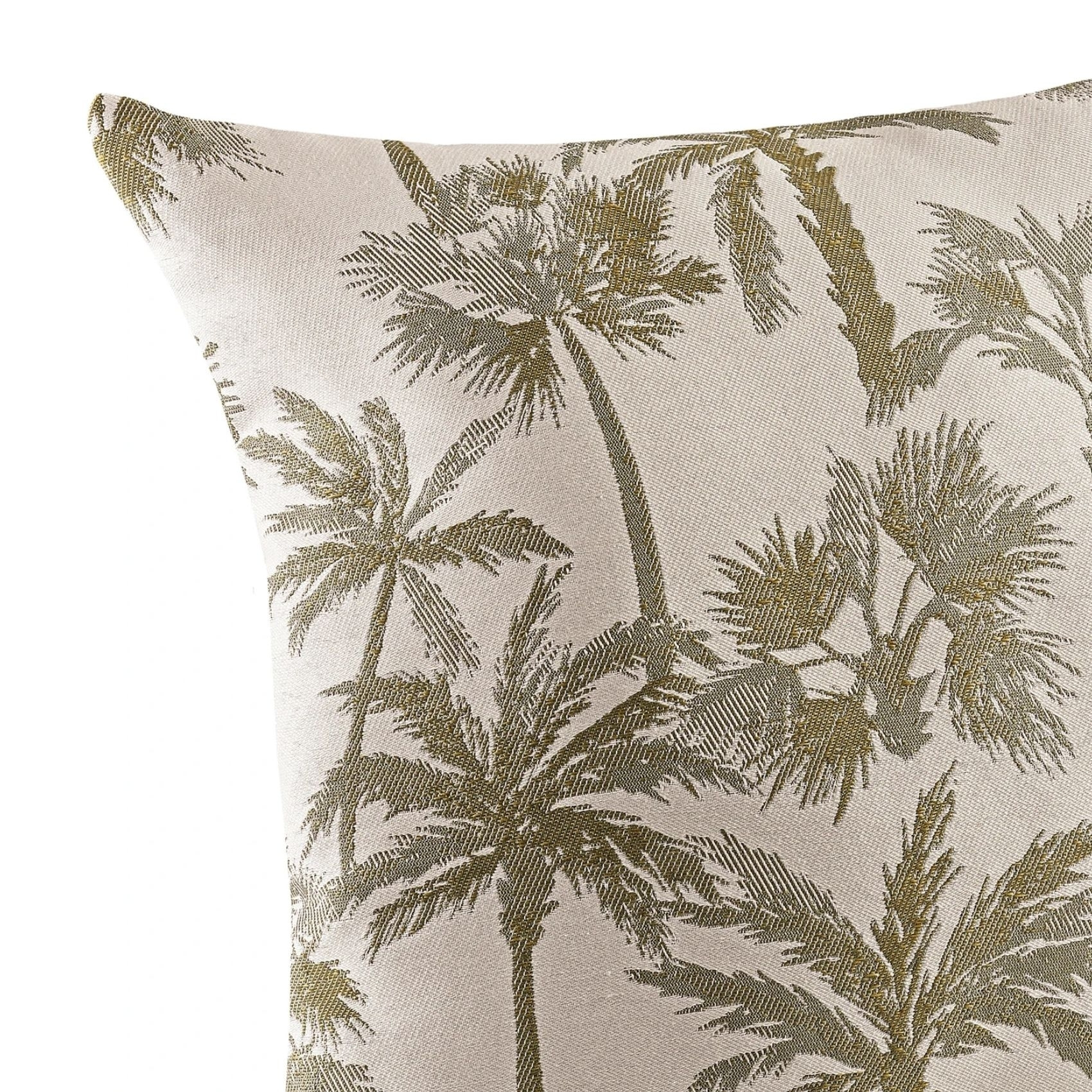 Coussin motif palmier tissé - Vert