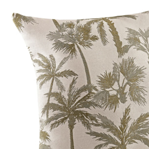 Coussin motif palmier tissé - Vert