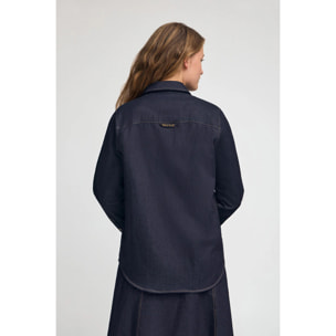 Camisa vaquera azul de corte relajado