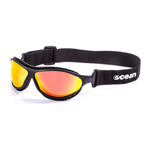 Gafas de deportes acuáticos OCEAN TIERRA DE FUEGO - Negro mate / Revo roja