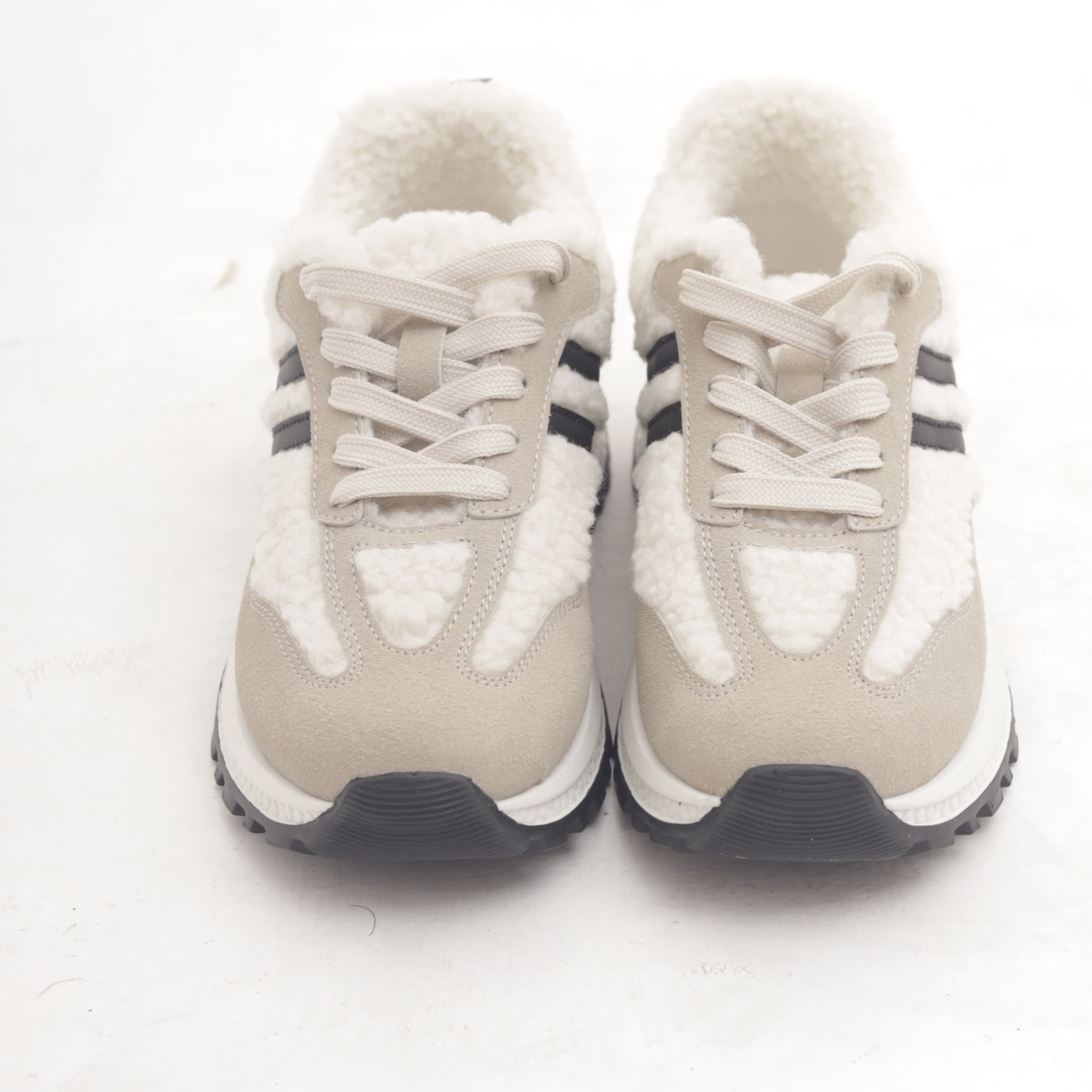 SNEAKERS RUNNING FUR DOPPIA FASCIA PANNA