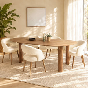 SIXTINE - Table à manger 260x120cm en bois de teck recyclé