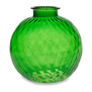 Vaso artigianale SFERA BEVANDA in vetro di Murano verde smeraldo 20 cm