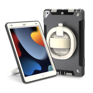 DAM Custodia Rugged Armor per iPad 10,2 pollici. 360°, serie A, seconda generazione. Con maniglia. 18,5x4x26,5cm. Colore nero