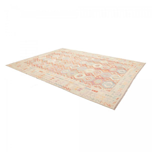 Tapis kilim géométrique, tissé plat en laine, VADOSET