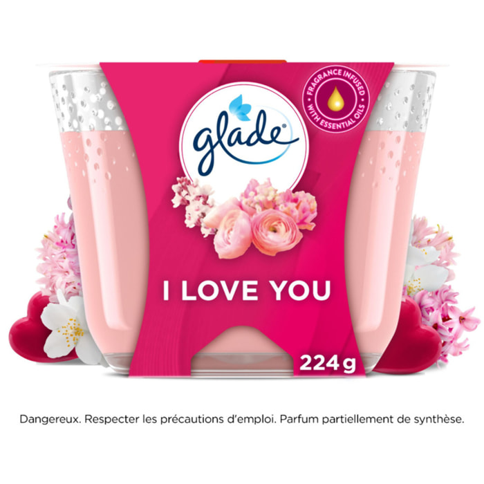 Lot de 4 - Glade Bougie I Love You Longue Durée