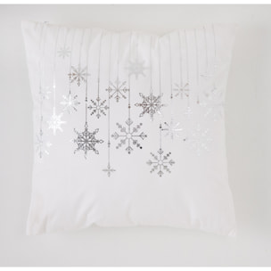 Housse de coussin GUIRLANDE BLANC PLATA