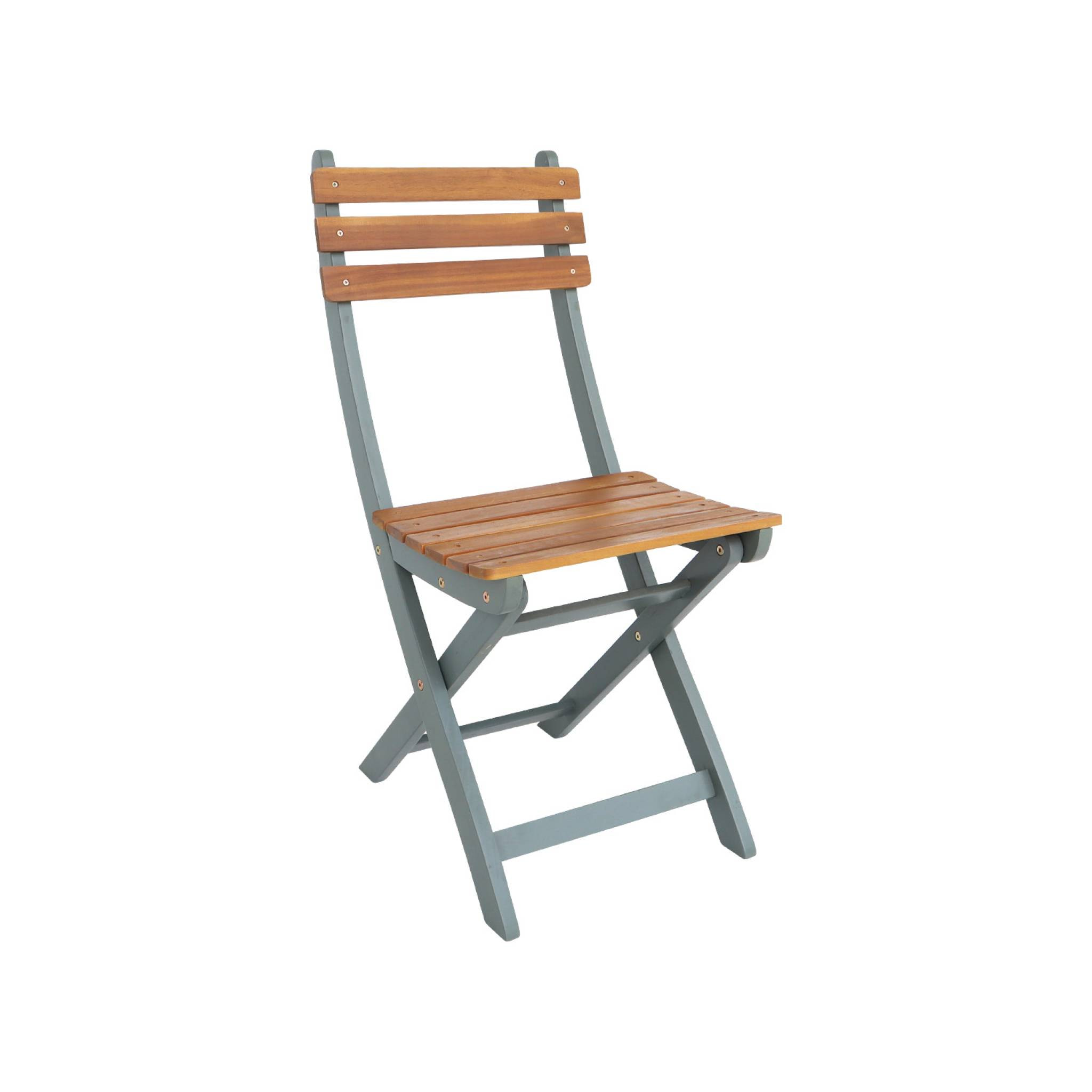 Lot de 4 chaises de jardin CALENA pliables acacia kaki. 40 x 52 x 85 cm