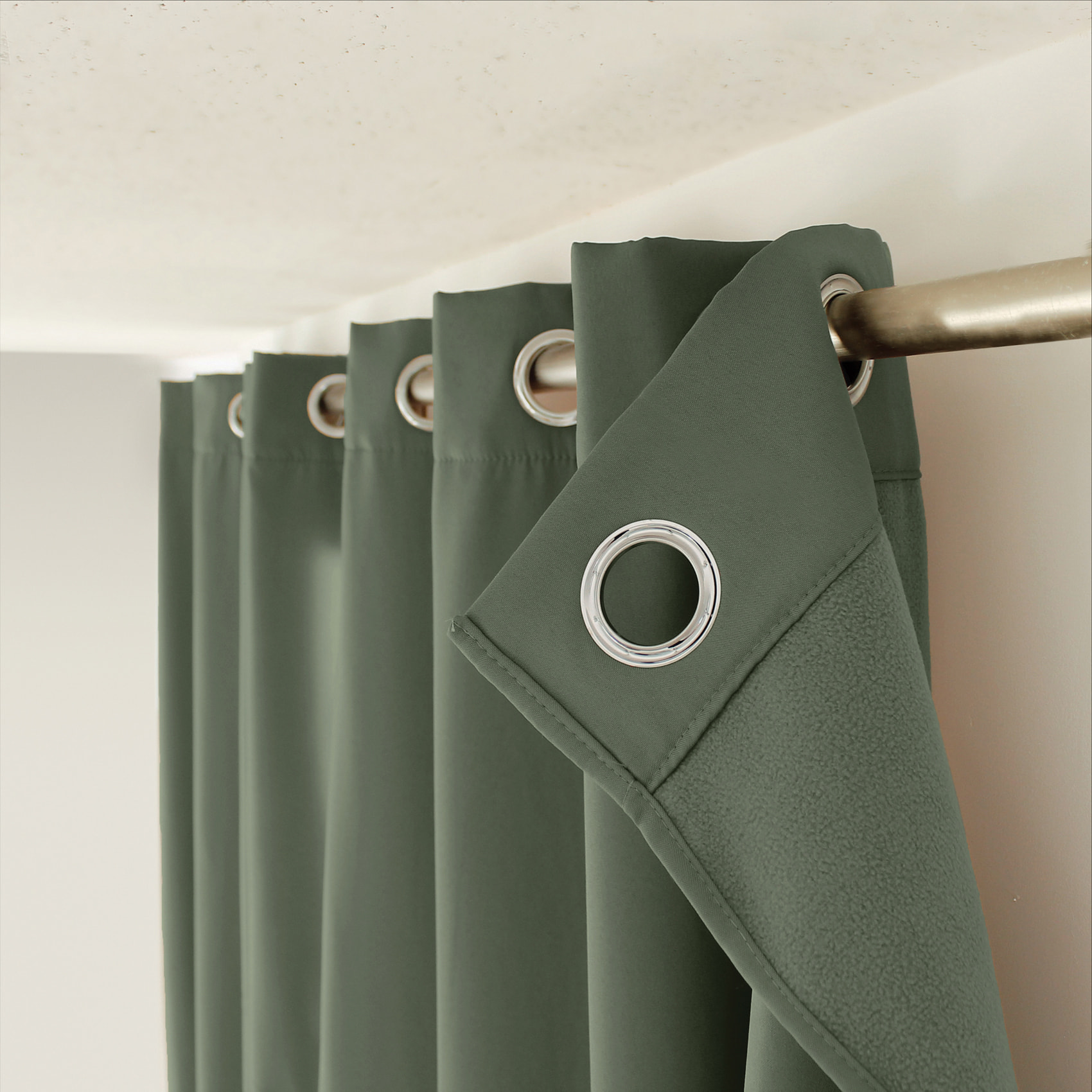 Rideau thermique en microfibre doublée - Vert