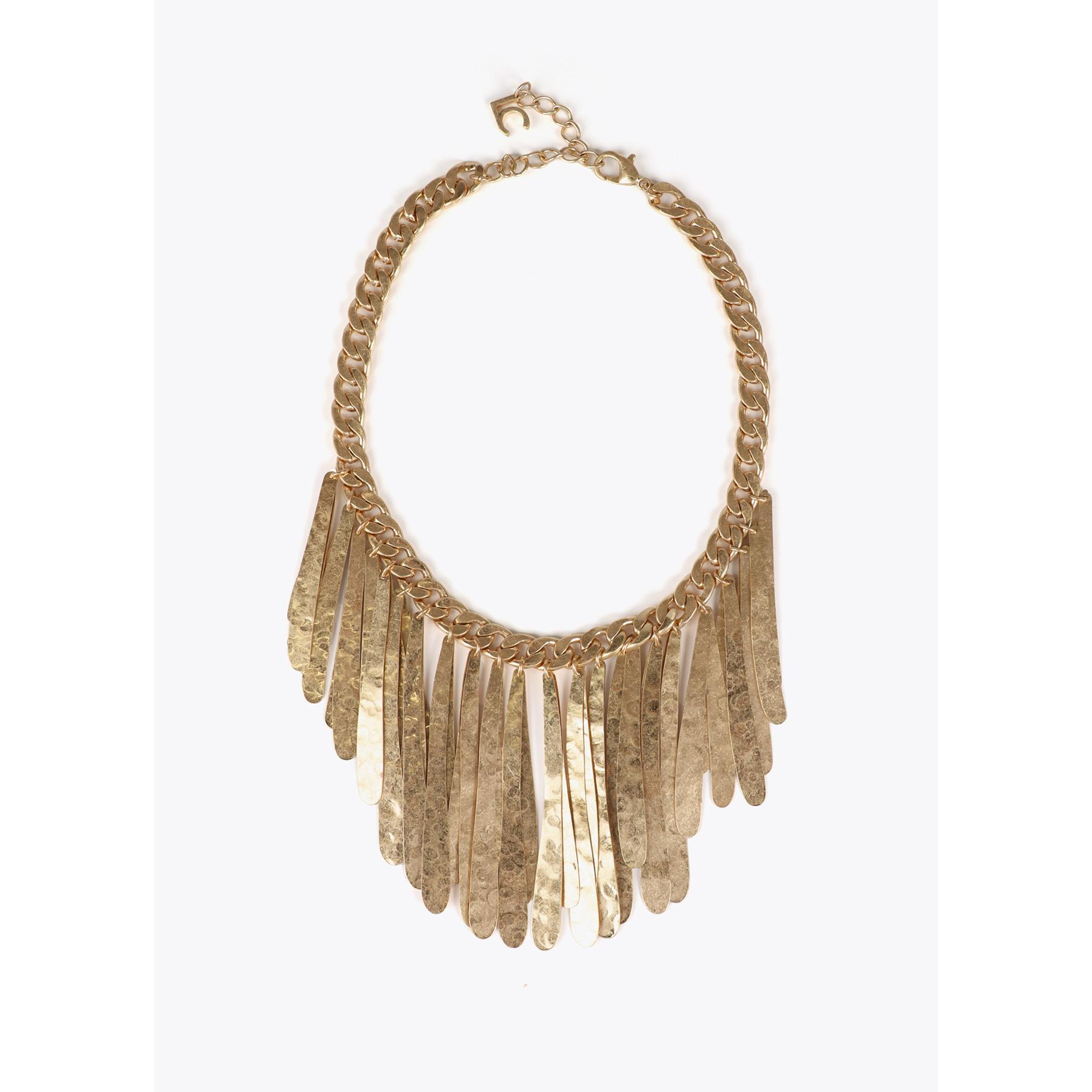 Collana babero con frange metalliche