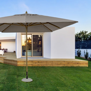 Ombrellone da giardino ECLIPSE in alluminio effetto legno, telo tortora 3x3