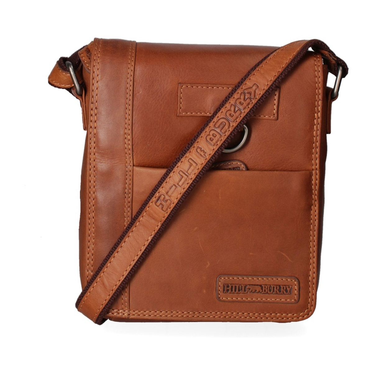 Borsa a tracolla uomo in vera pelle - Modello False - Casual - 20.0 x 25.0 x 6.0 cm