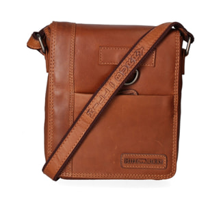 Borsa a tracolla uomo in vera pelle - Modello False - Casual - 20.0 x 25.0 x 6.0 cm