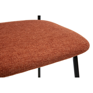 Tabourets de bar en tissu effet velours texturé terre brûlée H64 cm (lot de 2) BENTA