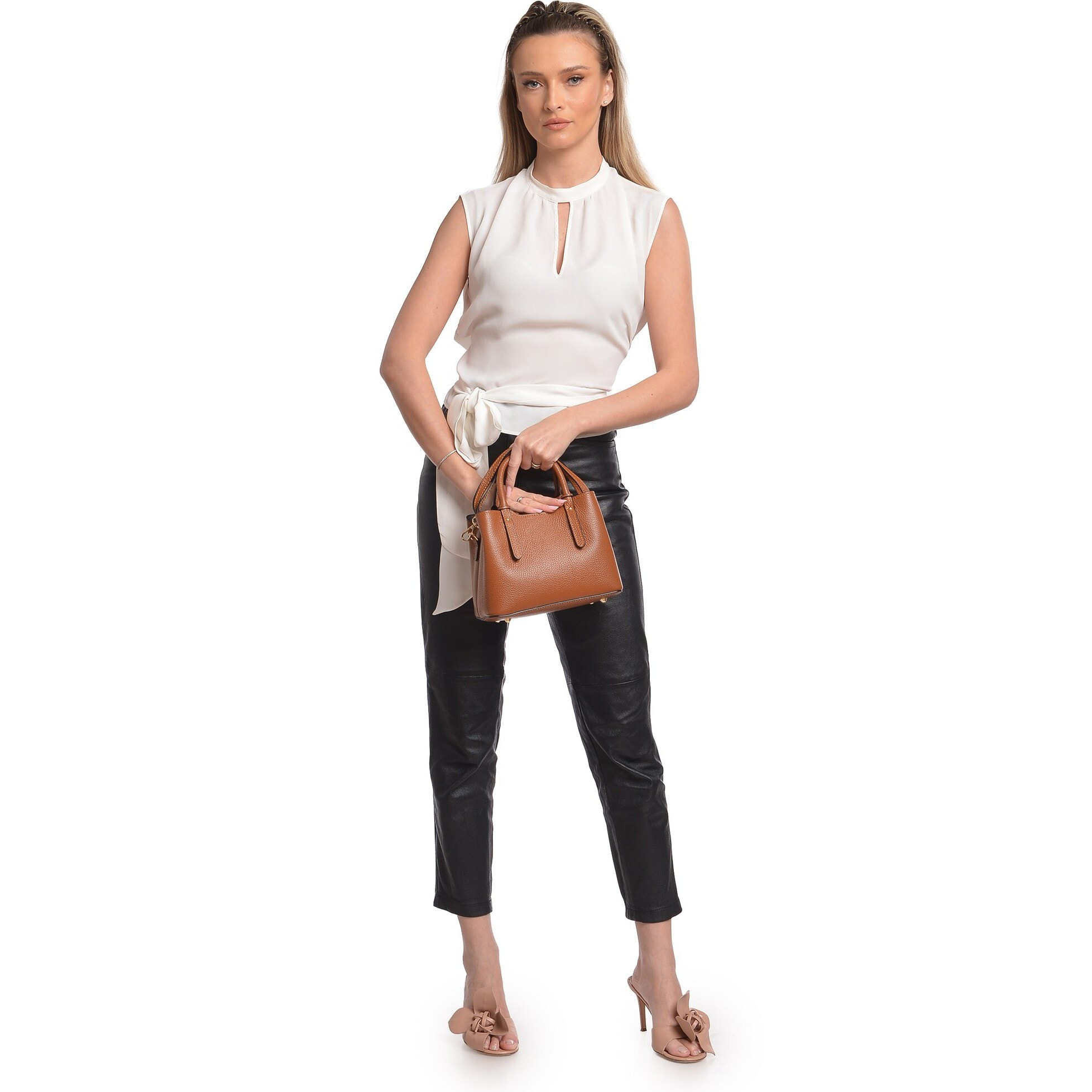 Borsa a mano Anna Luchini Cammello