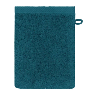 Gant de toilette pur coton 550 g/m² uni bleu Elea canard