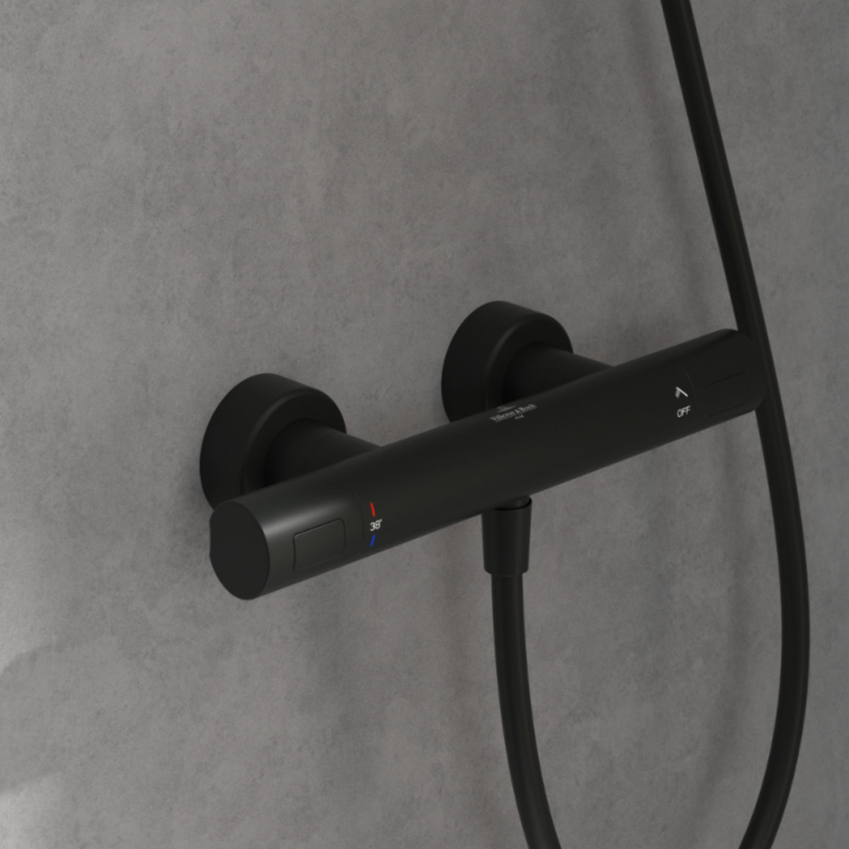 Mitigeur douche thermostatique Universal rond Noir mat