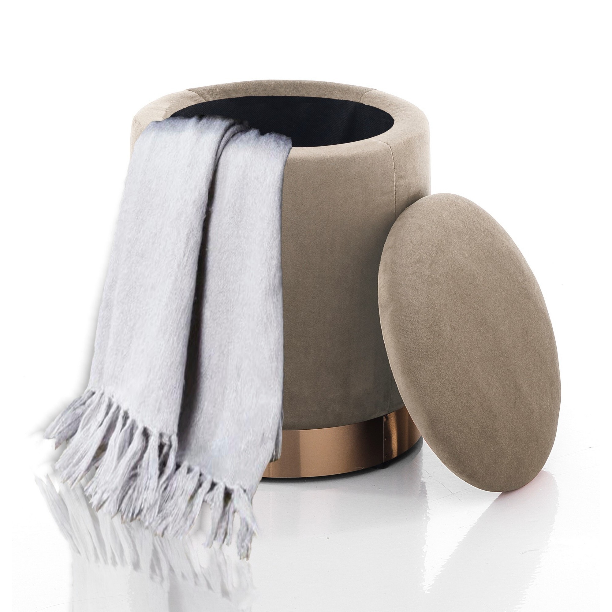 Tomasucci Pouf imbottito contenitore DIDO TAUPE