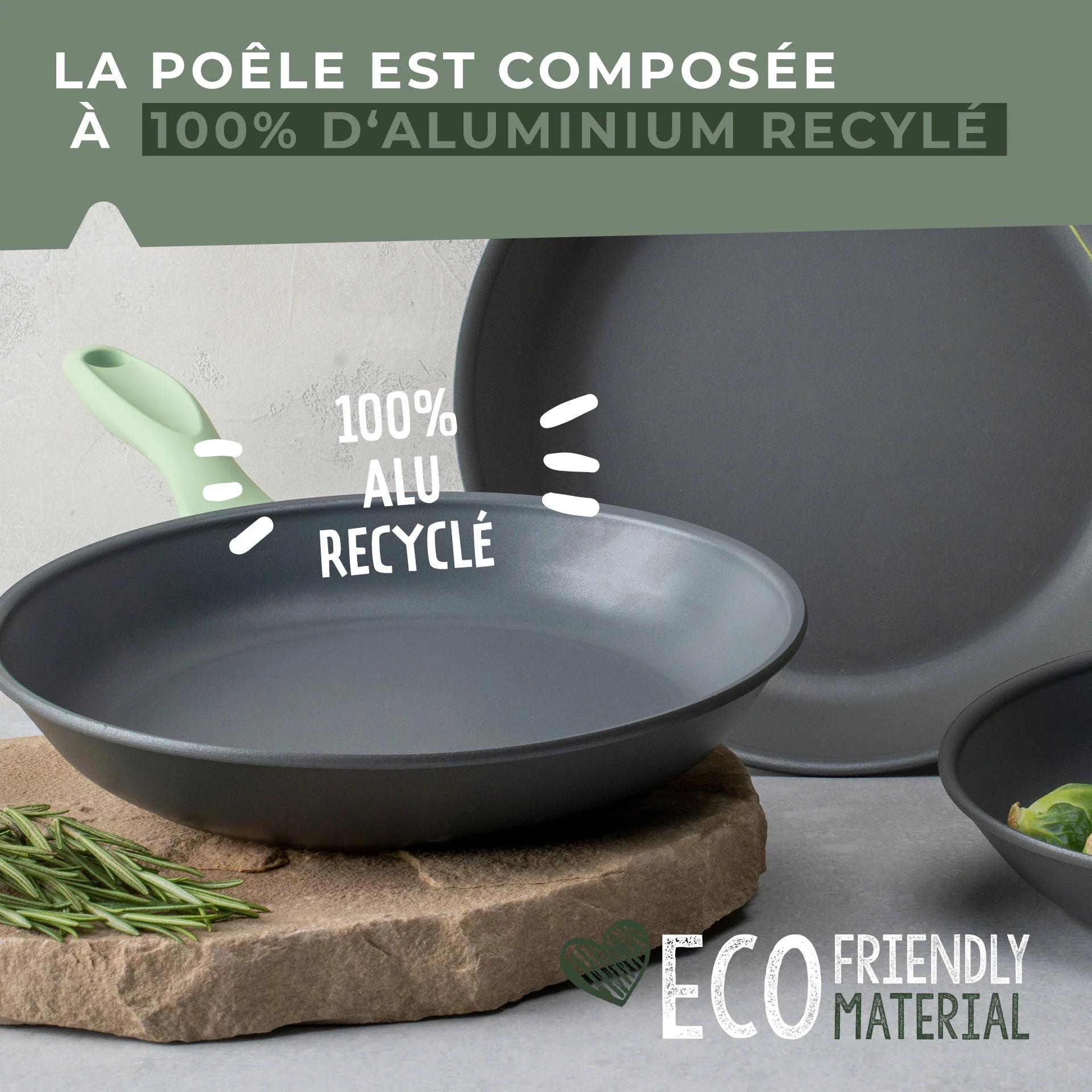 Lot de 2 poêles à frire de 20 cm et 24 cm en aluminium recyclé Fackelmann Ecolution