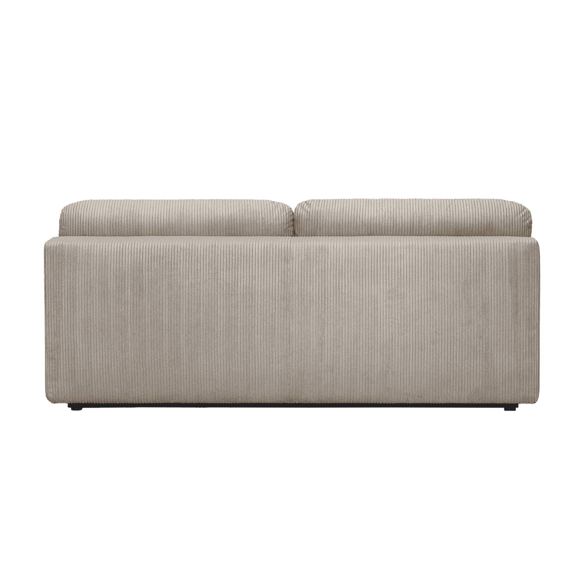Banquette convertible 3 places velours côtelé taupe avec coffre de rangement - L 192 x P 100 x H 81cm -Nelson