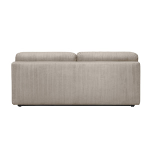 Banquette convertible 3 places velours côtelé taupe avec coffre de rangement - L 192 x P 100 x H 81cm -Nelson